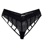 Kadın Ön Güpürlü Arka İp Fantazi Külot 7024 BGL-ST04364 SİYAH M/L