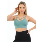 Kadın Önden Çapraz Bralet Pedli Crop Spor Büstiyer Sütyen, L/XL, S5800FA-19804IGP27190843