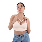 Kadın Önden Çapraz Bralet Pedli Spor Büstiyer Crop, S/M, FA5800-1-19804IGP27190836