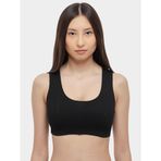 Kadın Örgü Açık Yuvarlak Yakalı Dar Kalıp Crop Siyah T-Shirt XW000577 AF12740-UC001
