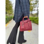 Kadın Orijinal Just Polo Yeni Sezon 3 Bölmeli Yumuşak Deri Şık El ve Omuz Çantası Shopper 22 x 18 cm - Bordo