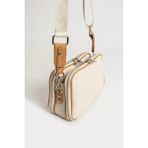 Kadın Orijinal Just Polo Yeni Sezon Lakos Kumaş Lüks Omuz Çantası Shoulder Bag 16 x 26 cm - Krem