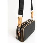 Kadın Orijinal Just Polo Yeni Sezon Lakos Kumaş Lüks Omuz Çantası Shoulder Bag 16 x 26 cm - Siyah - Camel