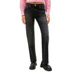 Kadın Orta Yüksel Bel Bootcut Fit Jean Pantolon - Siyah