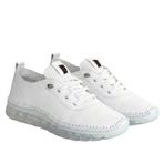 Kadın Ortopedik Hakiki Deri Sneaker Topuk Dikeni İçin Özel Üretim Şeffaf Kauçuk Taban Rahat Günlük Spor Ayakkabı (Beyaz, EU Ayakkabı Beden Sistemi, Yetişkin, Kadın, Sayısal, Orta, 36)