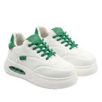 Kadın Ortopedik Sneaker Yüksek Tabanlı, Topuk Dikenine Karşı Destekli, Hafif Poli Tabanlı,Rahat Günlük Spor Ayakkabı (Beyaz Yeşil, EU Ayakkabı Beden Sistemi, Yetişkin, Kadın, Sayısal, Orta, 38)