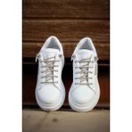Kadın Ortopedik Taşlı Bağcık Günlük Spor Ayakkabı Sneakers - Beyaz