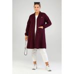 Kadin Ottoman Cepli Çelik Buyuk Beden Hırka Mürdüm - 4XL