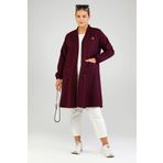 Kadin Ottoman Cepli Çelik Buyuk Beden Hırka Mürdüm - 6XL