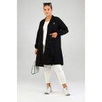 Kadin Ottoman Cepli Çelik Buyuk Beden Hırka siyah - 3XL
