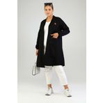 Kadin Ottoman Cepli Çelik Buyuk Beden Hırka siyah - 4XL