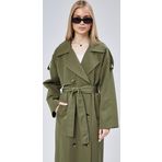 Kadın Oversize Astarlı Uzun Trençkot