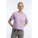 Kadin Oversize Fit Crop Tişört Lila
