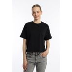 Kadin Oversize Fit Crop Tişört Siyah