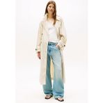 Kadın Oversize Fit Kemerli Trençkot - Krem - L - XL