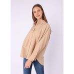 Kadın Oversize Gömlek Vizon