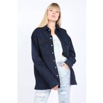 Kadın Oversize Jean Gömlek Lacivert