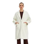 Kadın Oversize Kürk Kaban - Yumuşak Dokulu, Şık ve Modern Tasarım - Günlük ve Özel Kullanım için İdeal, Ekru, 40
