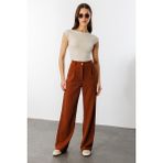 Kadın Oversize Palazzo Pantolon PANTOLON-001 - Açık Kahverengi