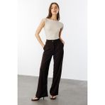 Kadın Oversize Palazzo Pantolon PANTOLON-001 - Kahverengi - XS