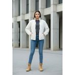 Kadın Oversize Peluş, Polar, Fermuarlı, Teddy Dik Yaka, Sıcak Tutucu Yumuşak Kışlık Ceket - Beyaz - Dropsuz