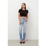 Kadin Pacasi Kesik Straight Fit Jean Pantolon