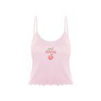 Kadın Pamuklu Baby Overloklu İp Askılı Şortlu Pijama Takımı KO70123 Şeftali L