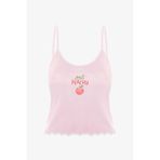 Kadın Pamuklu Baby Overloklu İp Askılı Şortlu Pijama Takımı KO70123 Şeftali XL