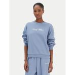 Kadın Pamuklu Bisiklet Yaka Uzun Kollu Açık Mavi Sweatshirt WW0WW48783-C33