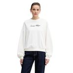 Kadın Pamuklu Bisiklet Yaka Uzun Kollu Beyaz Sweatshirt WW0WW48783-YBL