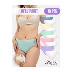 Kadın Pamuklu Renkli Bato - Hipster Slip Külot - Renkli Ve Beyaz Iç Çamaşırı - 10'lu Paket
