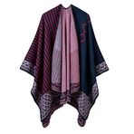 Kadın Panço Eşarp Hırka Çizgili Vintage Sıcak Pelerin Şal Uzun Atkılar Pashmina Dış Giyim Doomun