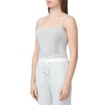 Kadın Parılrılı Model İp Askılıklı Slim Fit Gri Bluz TA2144MA36L-005