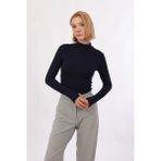 Kadın Parmak Detaylı Body - Lacivert - S