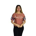 Kadın Payet Kol Pullu Bluz 19049 KİREMİT M