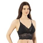 Kadın Pedli Crop Büstiyer BGL-ST03781 SİYAH XL
