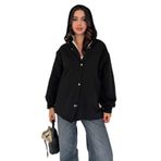 Kadın Peluş Astarlı Kapüşonlu Mont – Winter Hug, siyah, s