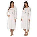 Kadın Pembe Emzirme Özellikli Hamile Lohusa Gecelik, 2XL, B3093EF-86D0018318180