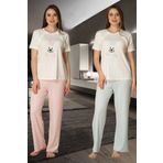 Kadın Pembe Hamile Lohusa Pijama Takımı (Pembe/L)