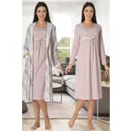 Kadın Pembe Hamile Lohusa Sabahlık Ve Gecelik Takım, XL, EFT8085EF-19804IGP261588