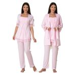 Kadın Pembe Hamile Lohusa Sabahlıklı Pijama Takımı, M, ES6034EF-89C0018312219