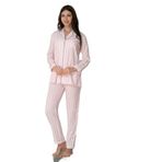 Kadın Pembe Önden Düğmeli Pijama Takımı, S, TYC00207642789-869BST0009577