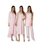 Kadın Pembe Pijama Takımı Gecelik Sabahlık Lohusa Hamile 4'lü Set, 2XL, B2305EF-19804IGP264119