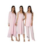 Kadın Pembe Pijama Takımı Gecelik Sabahlık Lohusa Hamile 4'lü Set, S, B2305EF-19804IGP264115