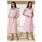 Kadın Pembe Sabahlıklı Hamile Lohusa Gecelik Takımı (Pembe/L)-BS6015EF-869BST0010307