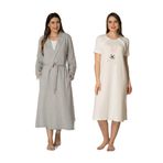 Kadın Pembe Tavşanlı Spor Sabahlıklı Hamile Lohusa Gecelik Takımı, XL, HW2071EF-19804IGP260031