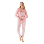 Kadın Pembe Uzun Kol Pijama Takım RP3479-S AÇIK PEMBE