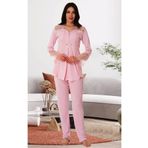 Kadın Pembe Uzun Kollu Dantelli Şık Hamile Lohusa Pijama Takımı, 2XL, Effortt8018-19804IGP27168769