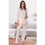 Kadın Pembe Uzun Kollu Hamile Lohusa Pijama Takımı Effort, L, Effortt9042-19804IGP2716951