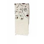 Kadın Peştamal - Muslin %100 Pamuk- 100X180- Aquatolia Peştemal- Plaj Havlusu- Kadın Yüzü Desen